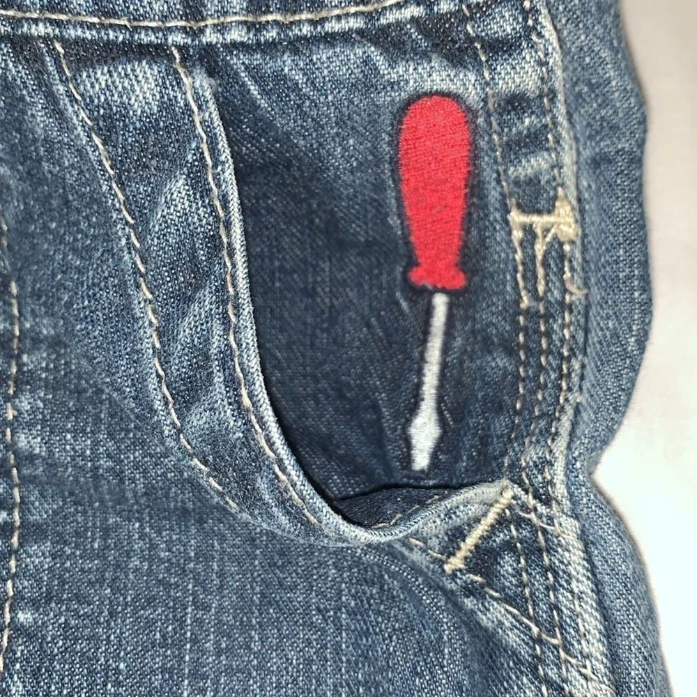 Vintage Mechanic Embroidered Tools Toddler Overalls by Oshkosh